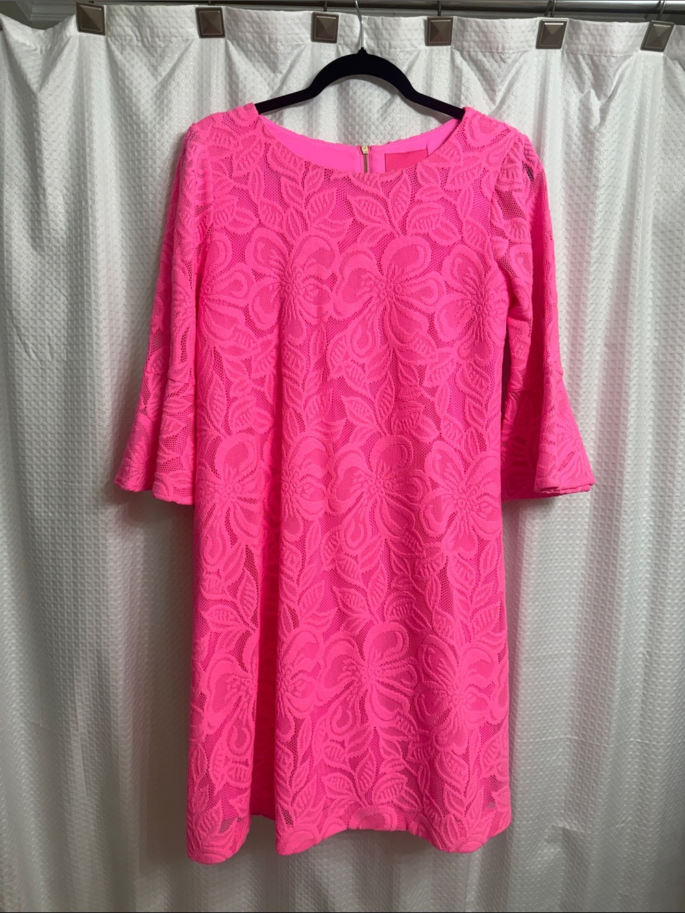 Lilly Pulitzer Neon Pink Lace Mini Dress - Medium